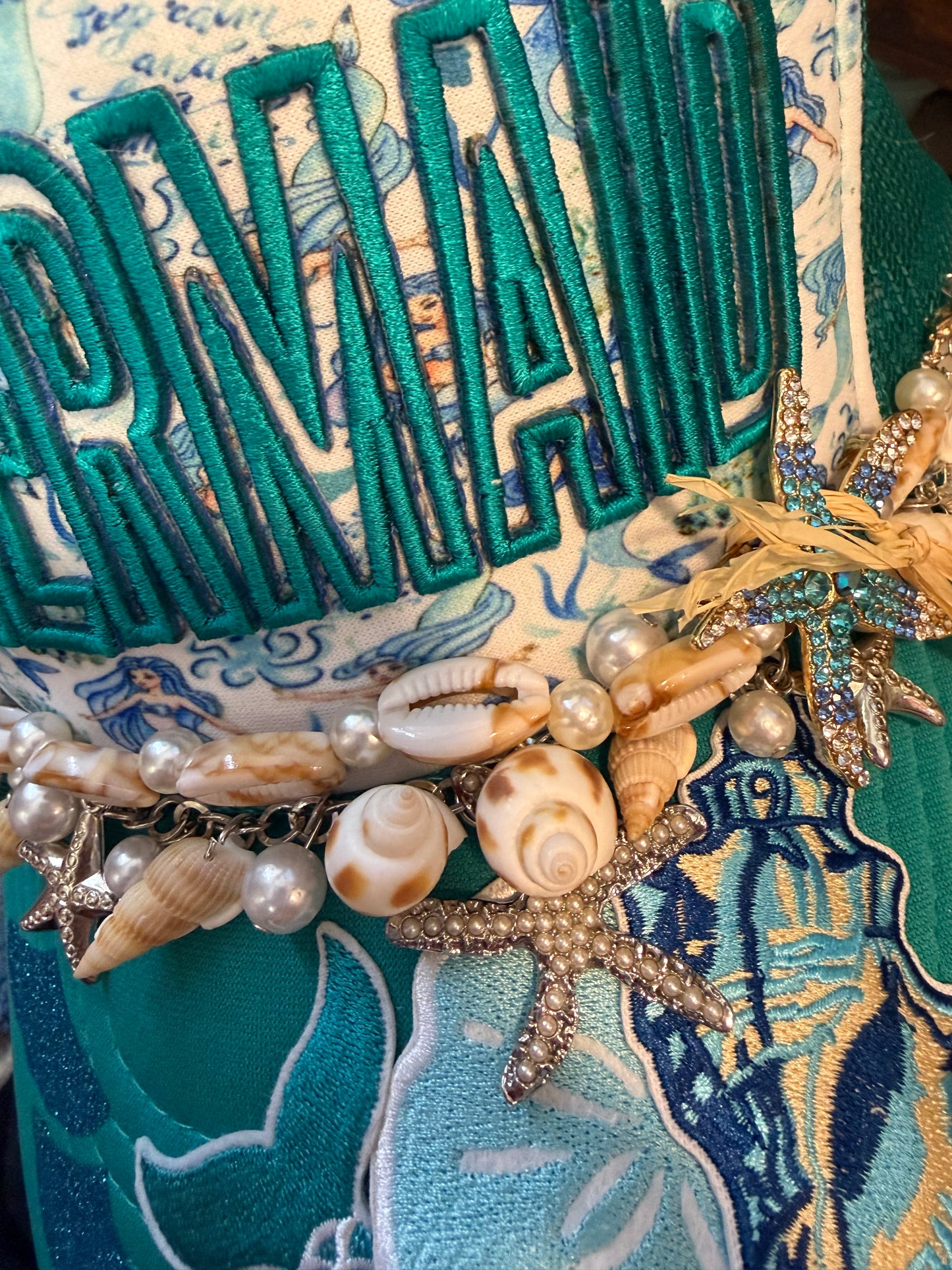 Blu Coconut Jade Mermaid Couture Trucker