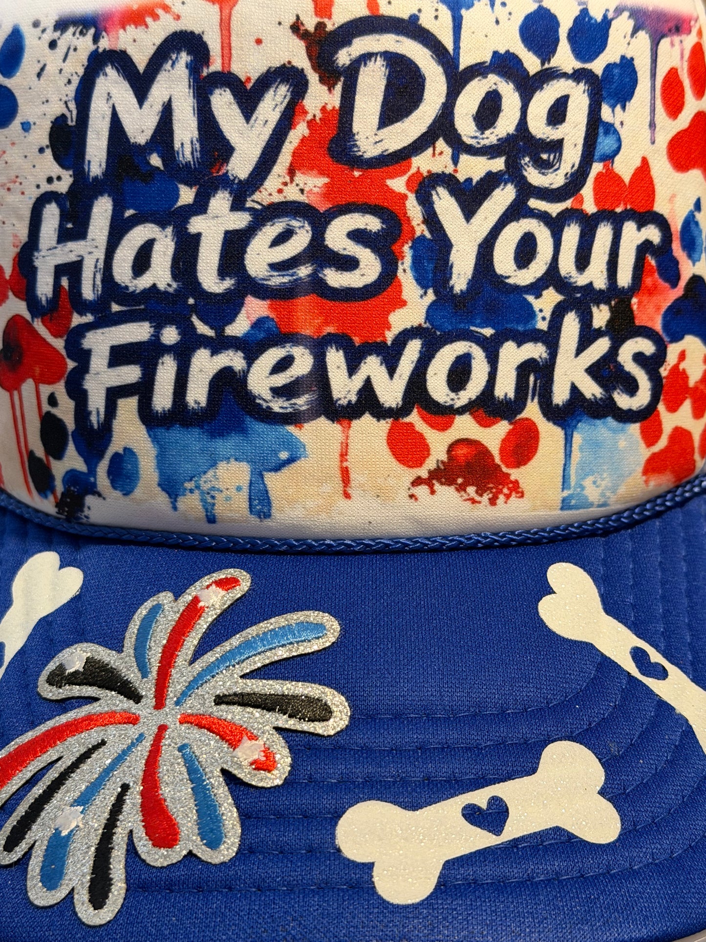 Blu Coconut My Dog Hates Your Fireworks Trucker