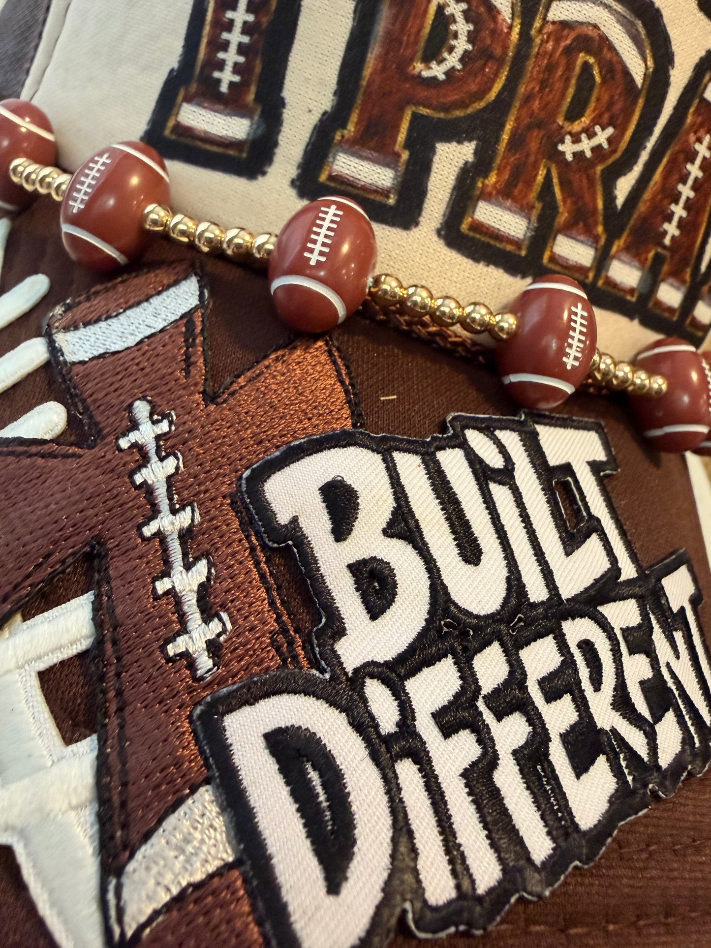 Blu Coconut Brown and khaki Pray Football Trucker Hat