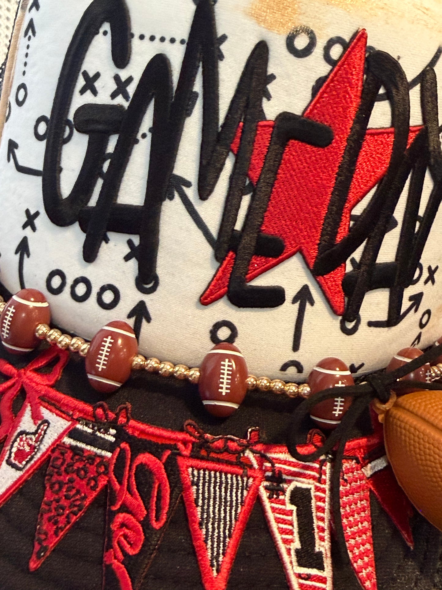 Blu Coconut Red & Black Football Game Day Trucker Hat