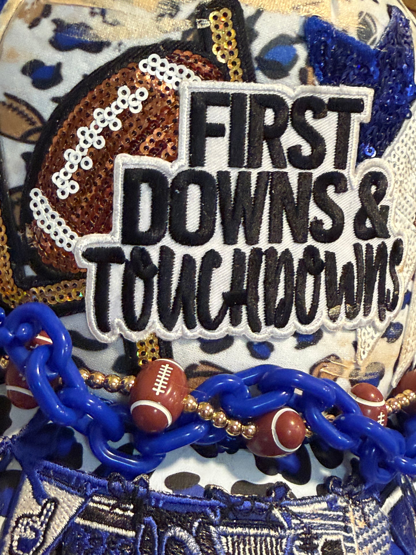 Blu Coconut Blue & White First Downs Football Trucker Hat