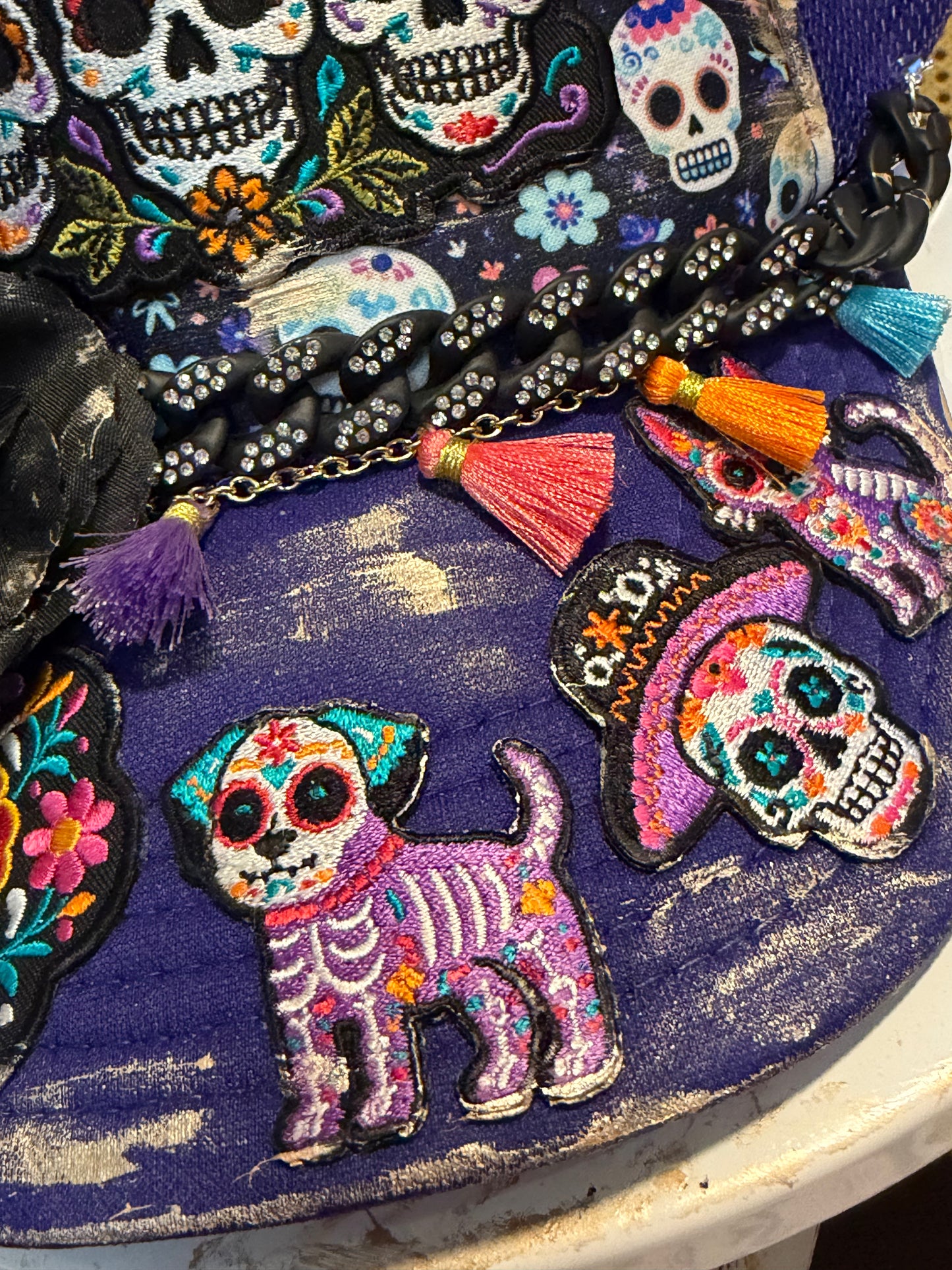 Blu Coconut Sugar Skull Trucker Hat