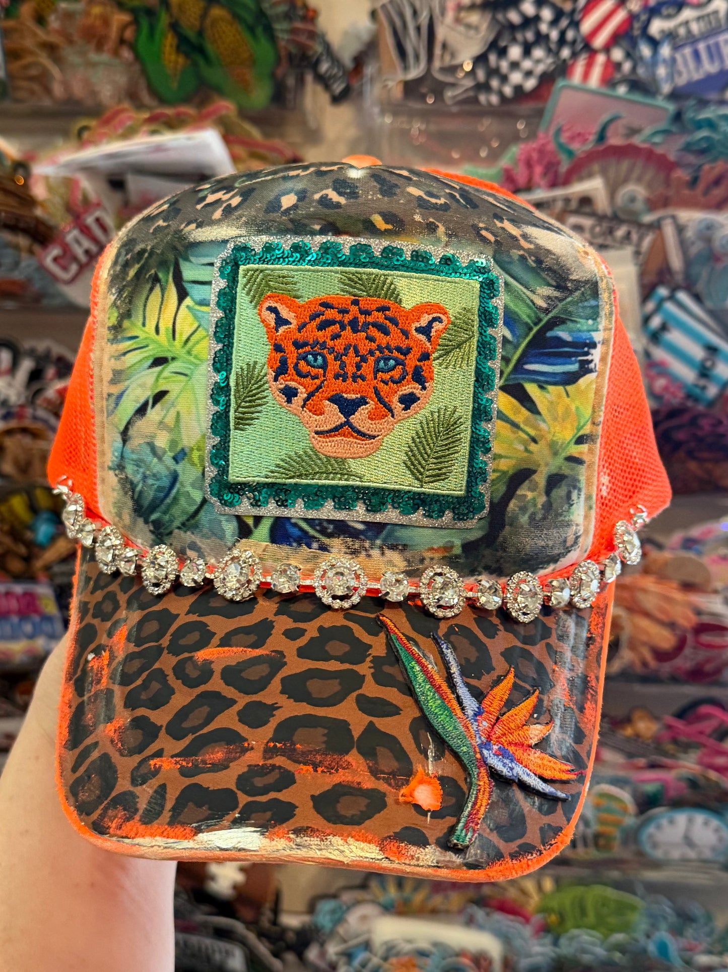 Blu Coconut 🌿🐆 Tropical Tiger Luxe Trucker 🐆🌿