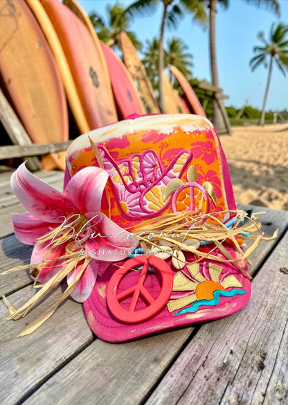 🌺☀️ Blu Coconut Original Aloha Sunshine Trucker Hat   ☀️🌺