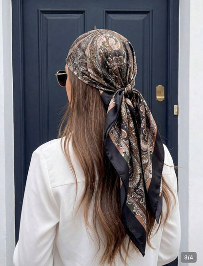 Black Bohemian paisley Scarf