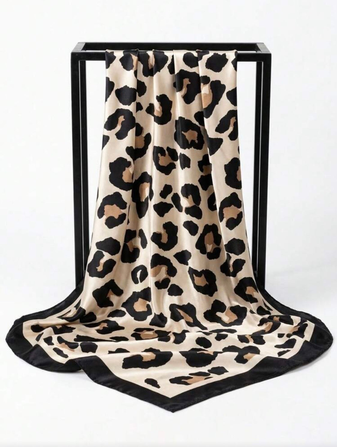 Khaki and black leopard Scarf