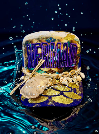 Blu Coconut Mermaid Shell Trucker
