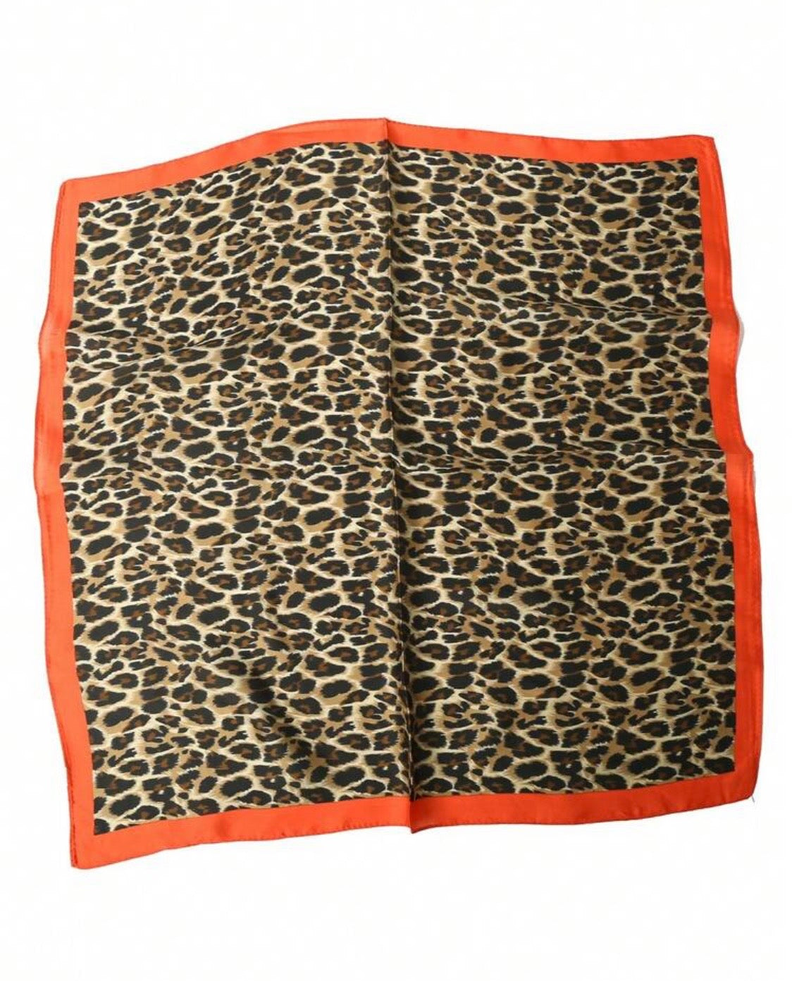 Leopard Print & Orange Scarf