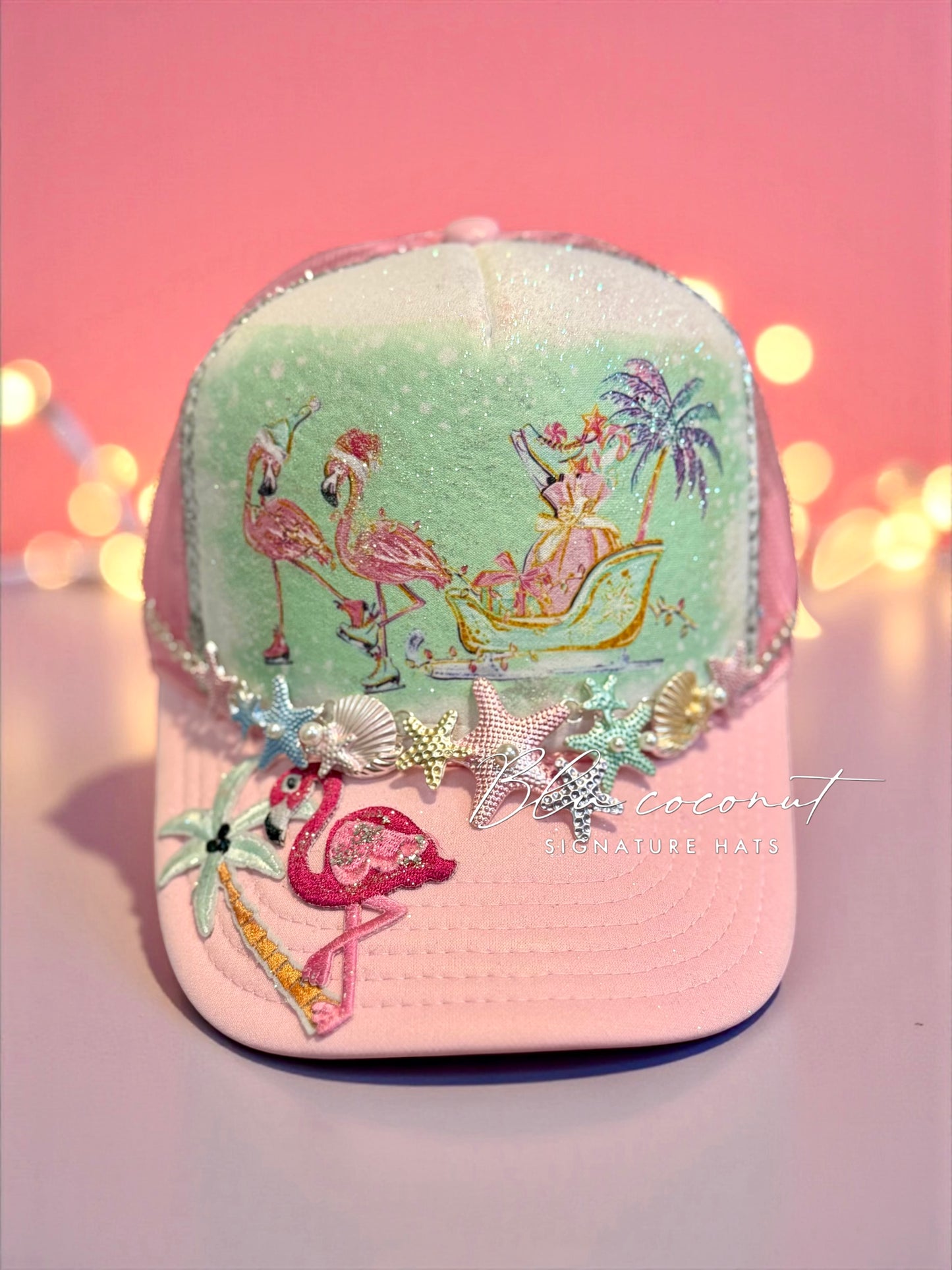 Flamingo Christmas Trucker