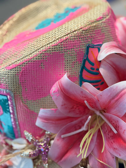Blu Coconut Flamingo Fling Fedora 🦩🌴🌺