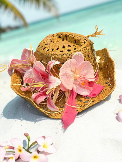 🌴 BLU COCONUT COASTAL VIBES STRAW COWBOY HAT 🌴