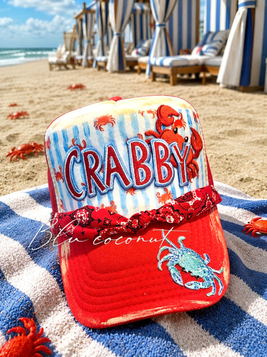 Blu Coconut Crabby Trucker Hat! 🦀☀️