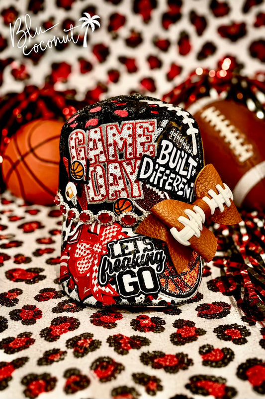 Blu Coconut Red & Black Football/Basketball Trucker Hat