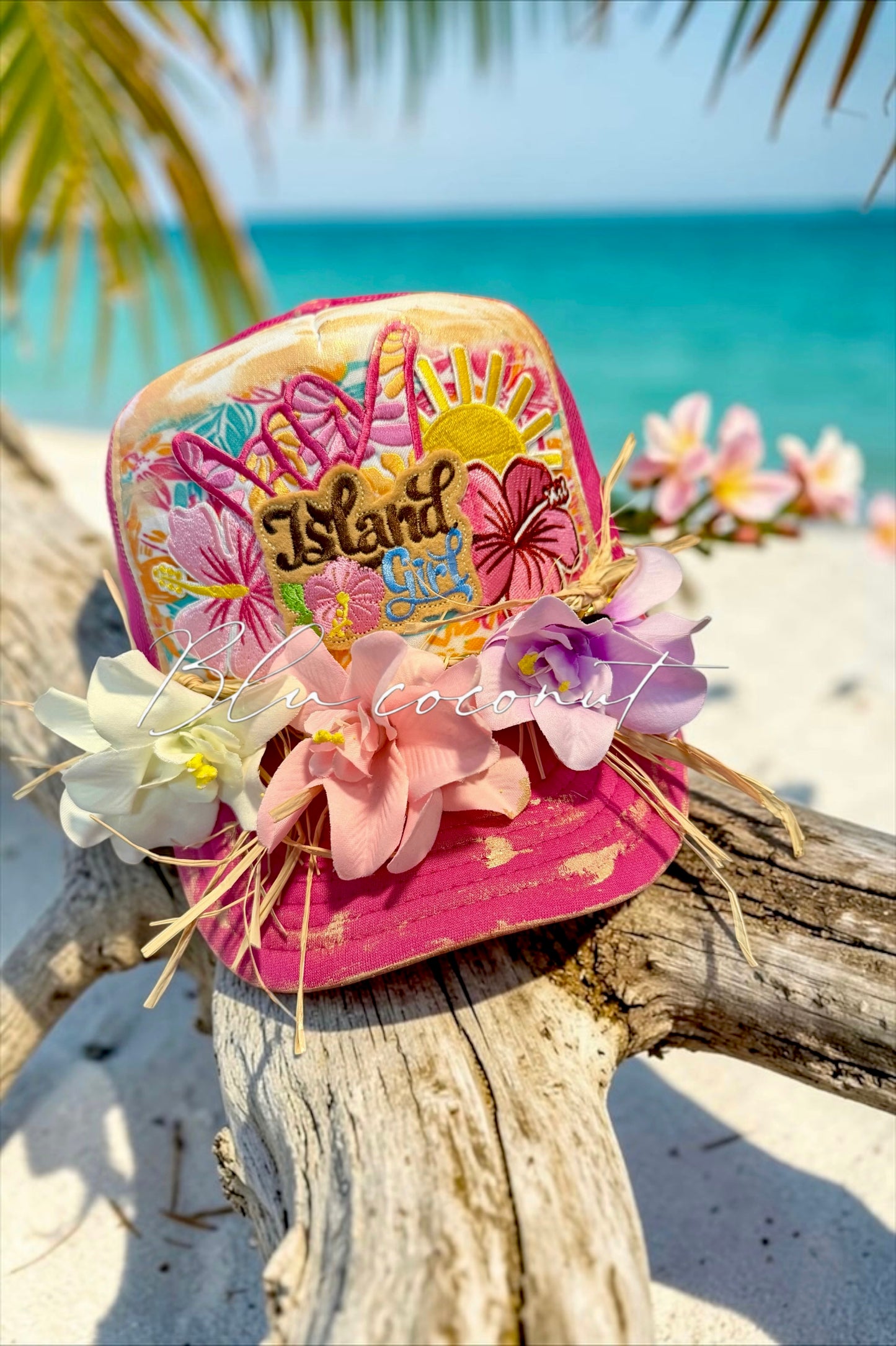 Blu Coconut Island Girl Trucker Hat 🌺☀️