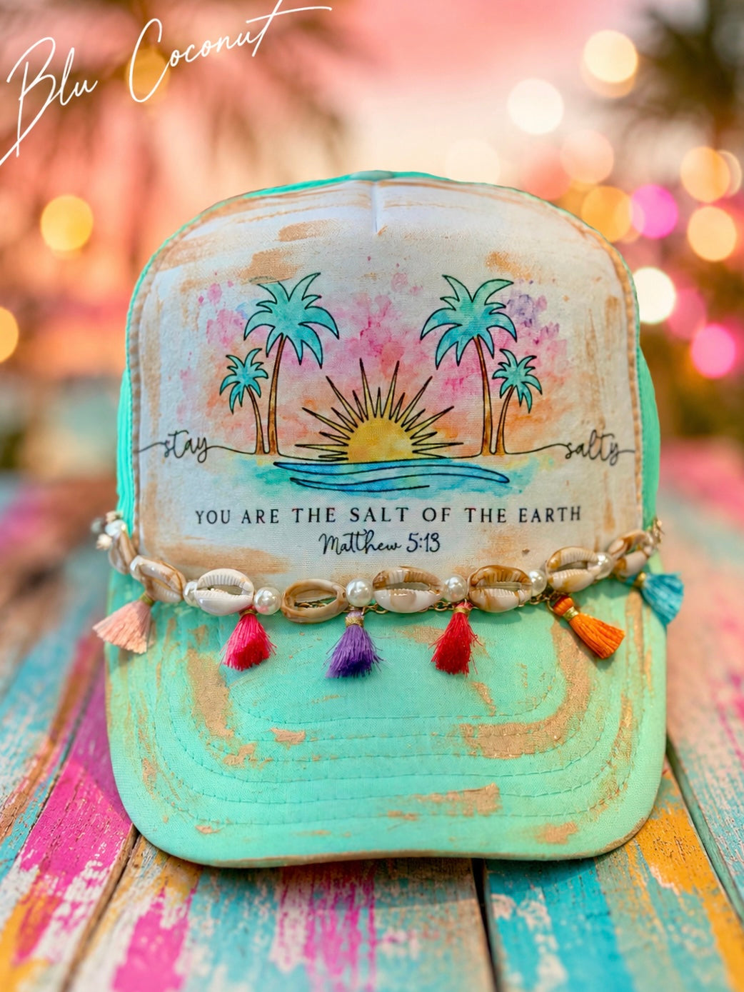 Blu Coconut Salt of The Earth Trucker Hat🌴☀️🌊