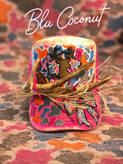 Blu Coconut Pink Hunting Trucker Hat