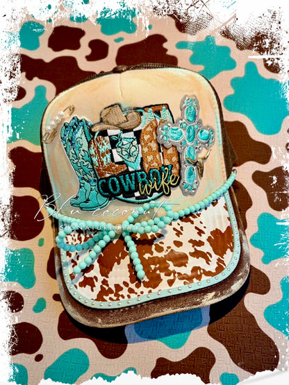 Blu Coconut Cowboy Wife Trucker