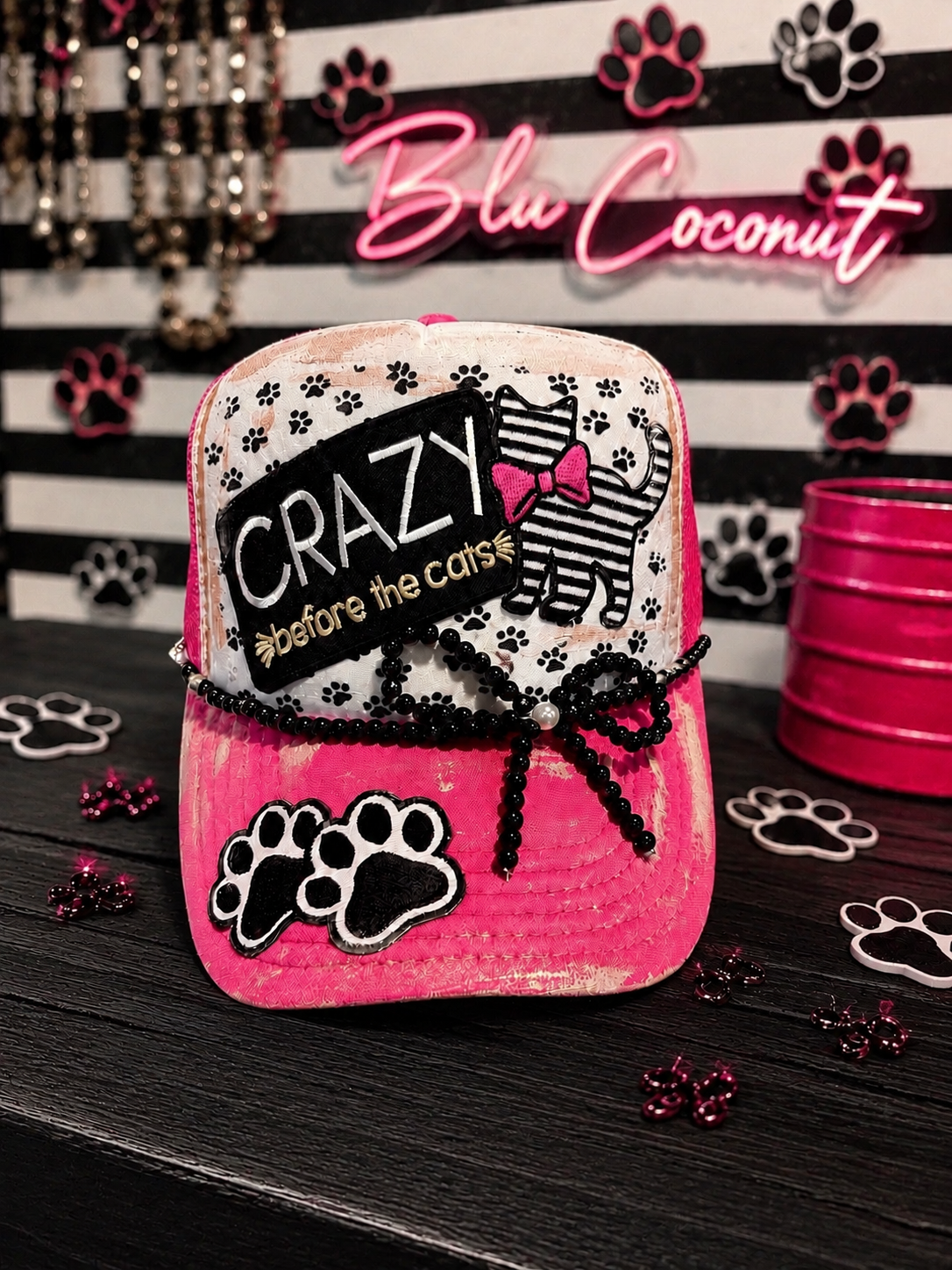 Blu Coconut cat Trucker hat