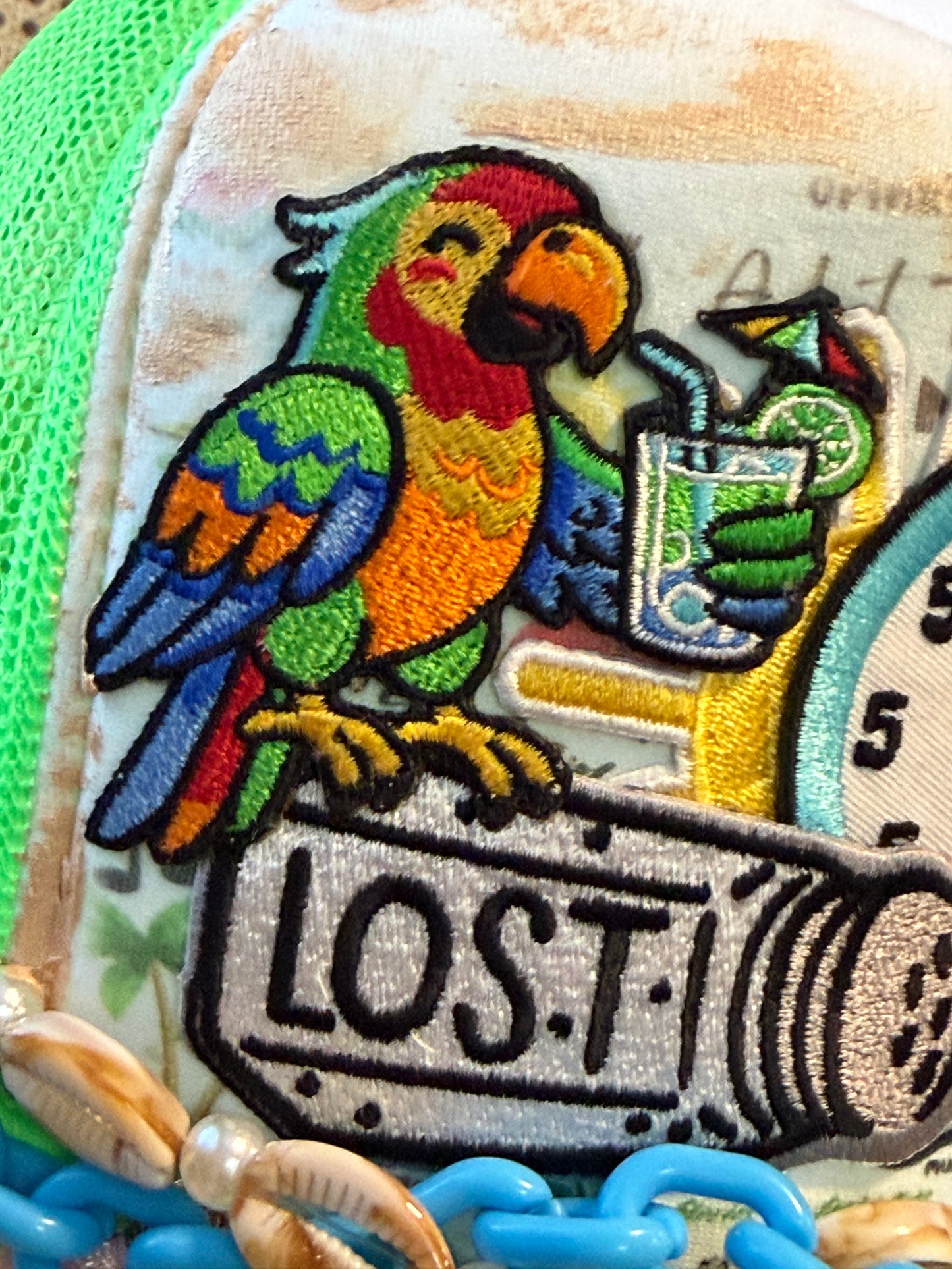 Blu Coconut Parrot Trucker