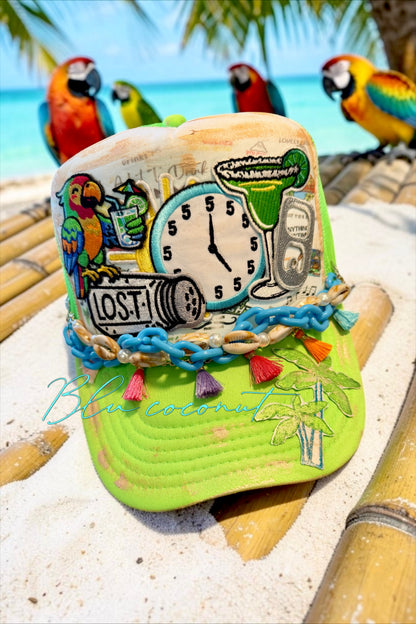 Blu Coconut Parrot Trucker