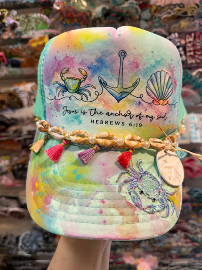 Blu Coconut Anchor of My Soul Trucker Hat 🥥⚓️🌊