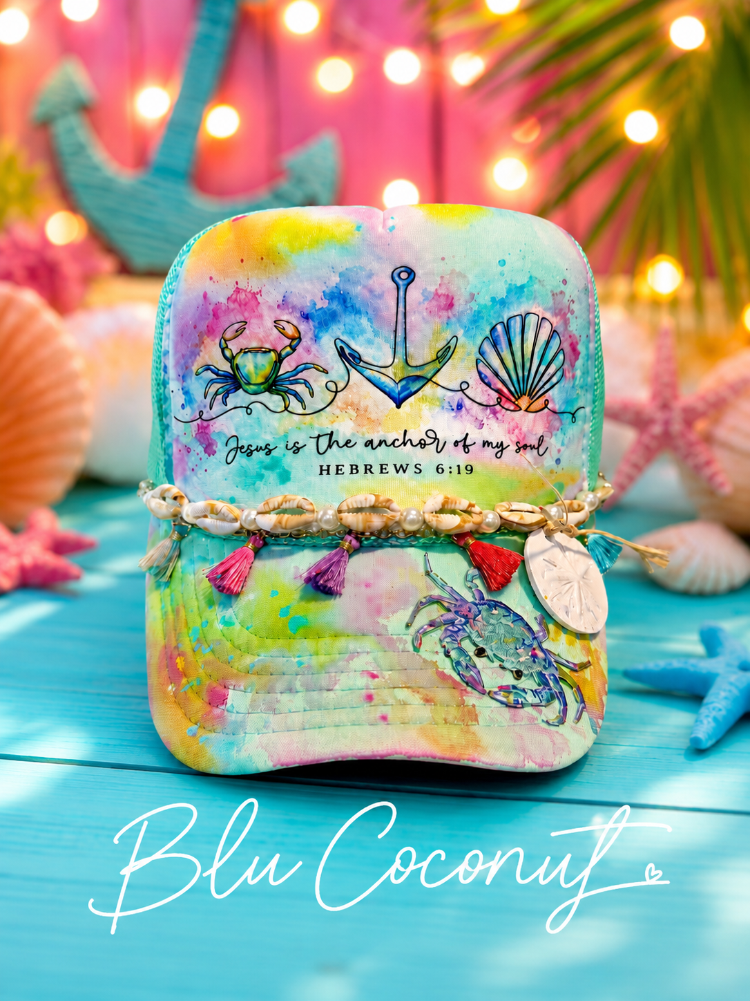 Blu Coconut Anchor of My Soul Trucker Hat 🥥⚓️🌊