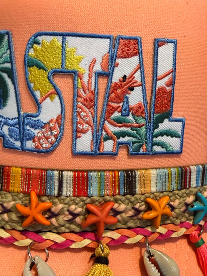 Blu Coconut Coral Coastal Trucker 🦀🌴🐚