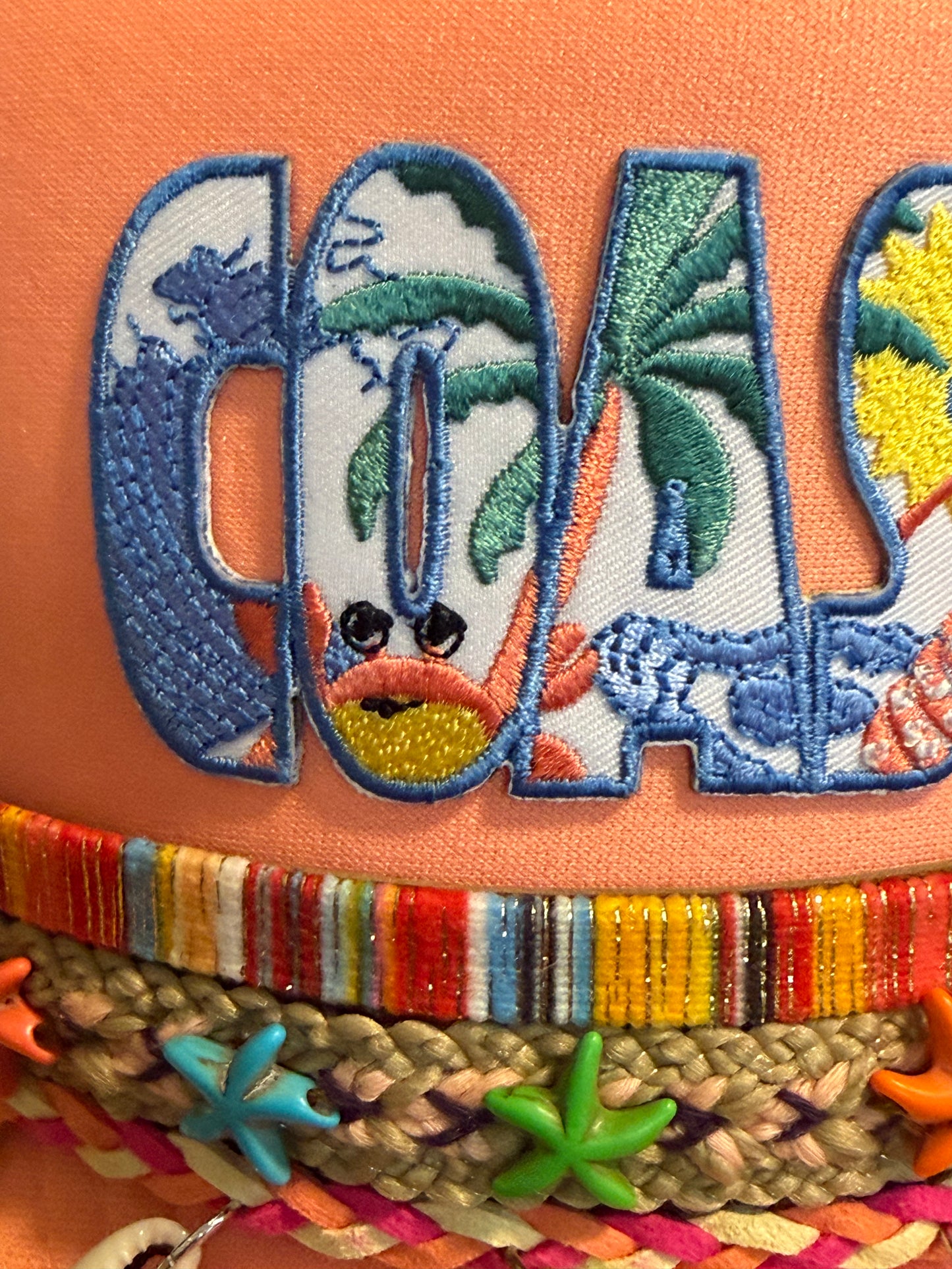 Blu Coconut Coral Coastal Trucker 🦀🌴🐚