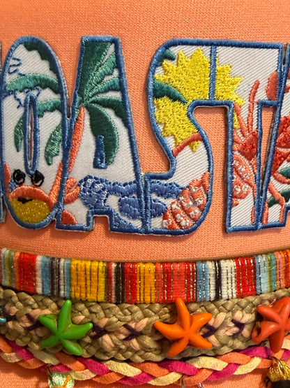 Blu Coconut Coral Coastal Trucker 🦀🌴🐚