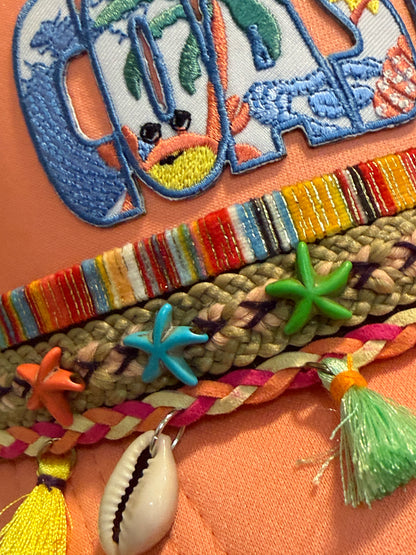 Blu Coconut Coral Coastal Trucker 🦀🌴🐚