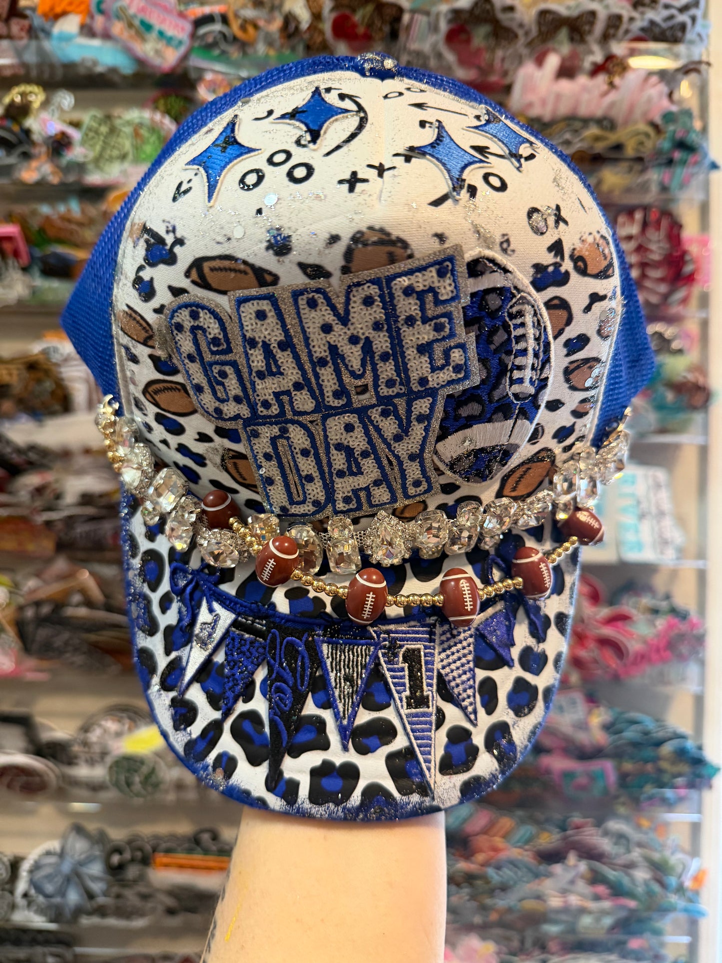 Blue Coconut Blue Football Trucker Hat
