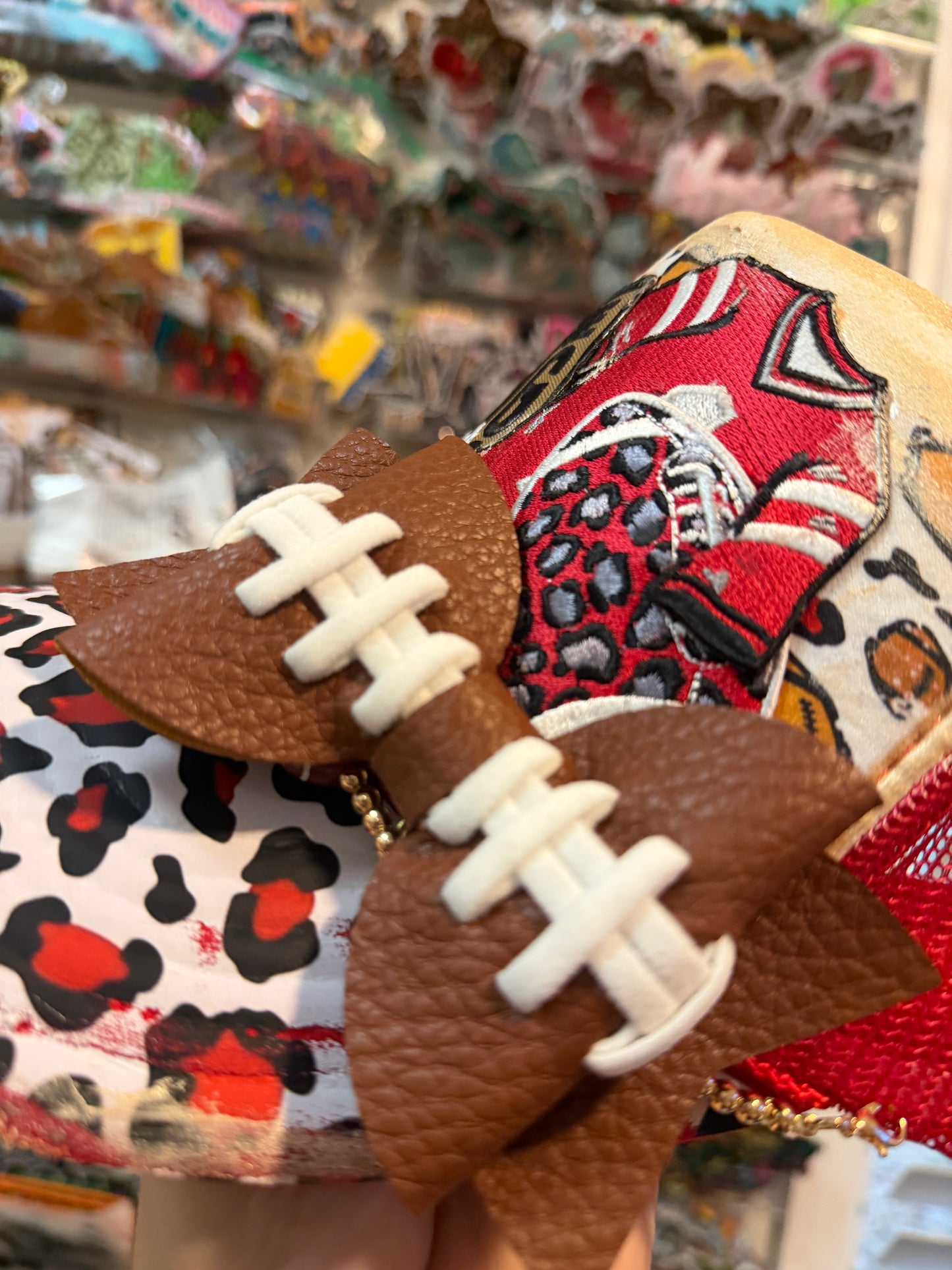 Blue Coconut Red and White Football Trucker Hat