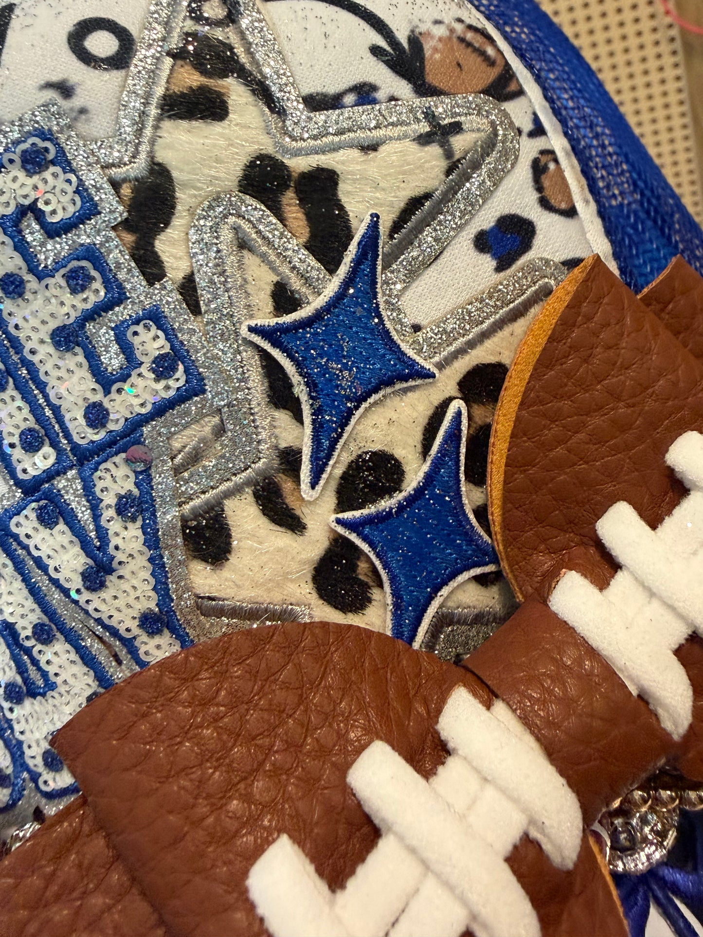 Blue Coconut Blue and White Football Trucker Hat.