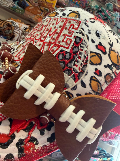 Blue Coconut White, Red and Black Football Trucker Hat.