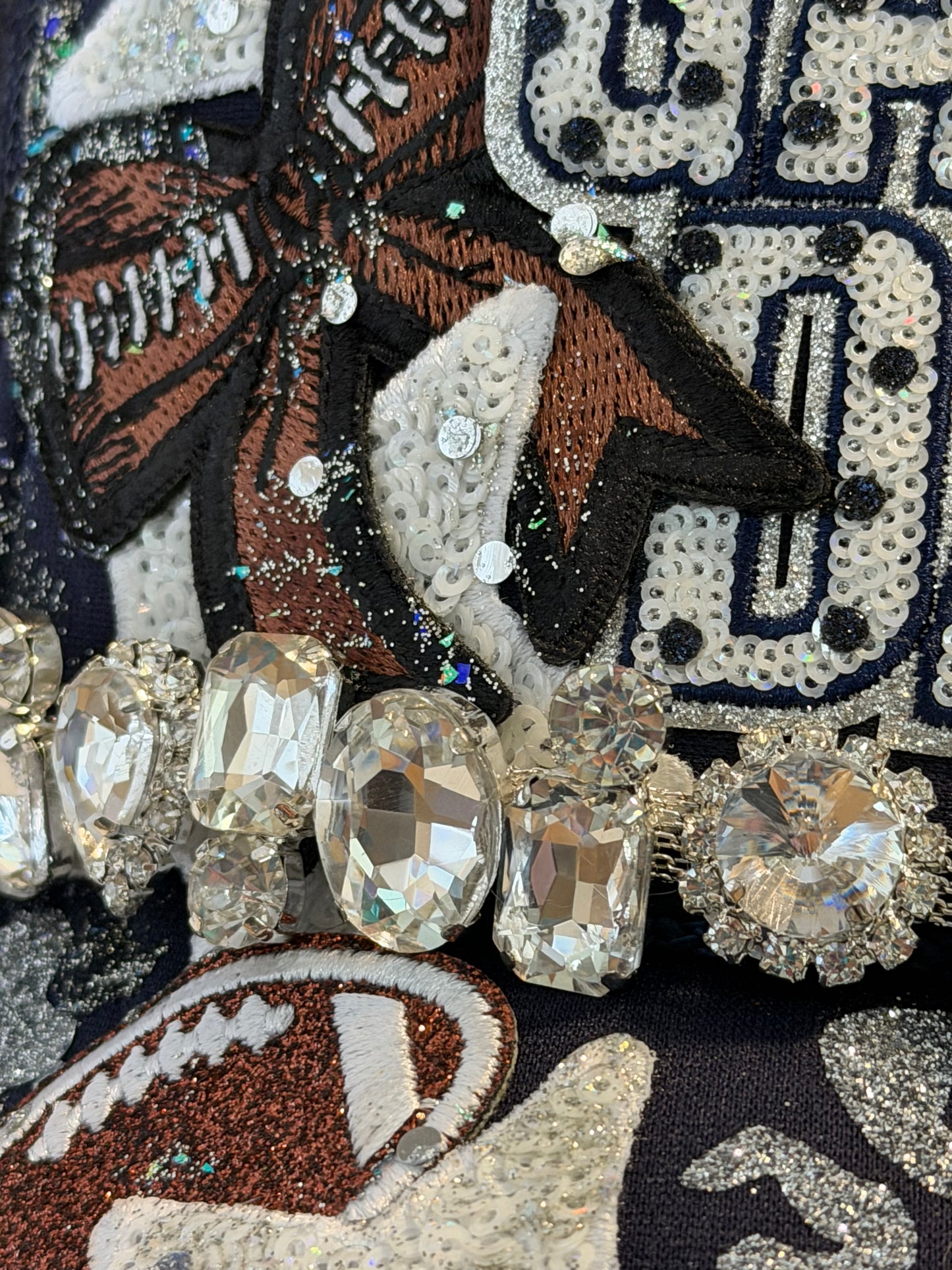 Blue Coconut navy, white and silver football Trucker Hat
