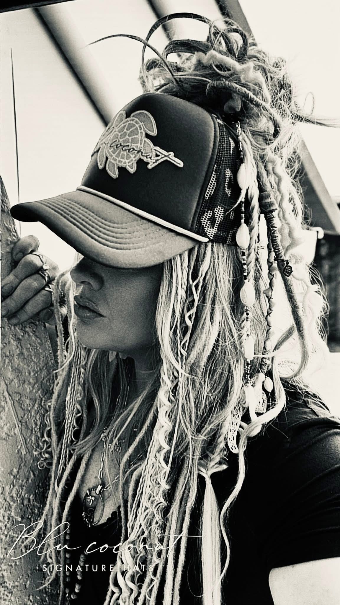 Blu Coconut Signature Teal Leopard Printed Mesh Back Magna Pony® Trucker