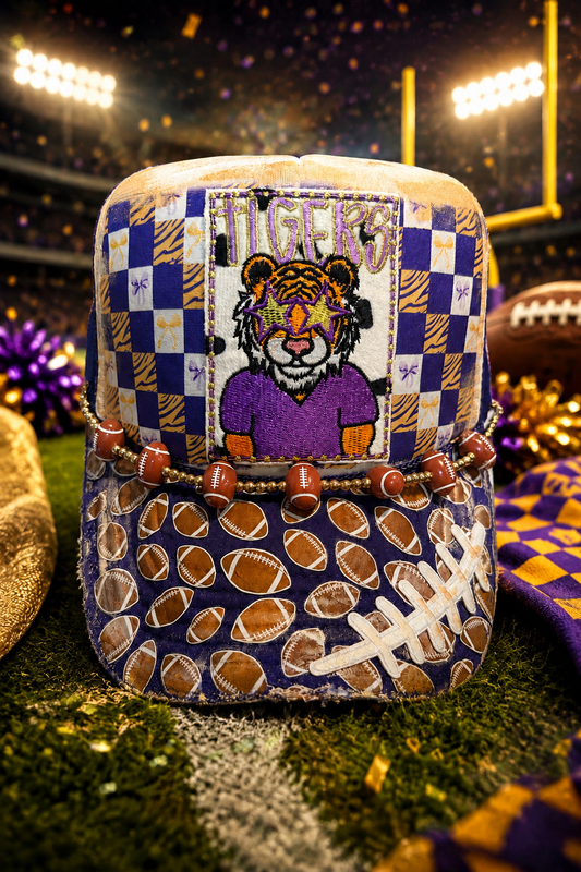 Blu Coconut purple Football Trucker Hat 💜💛🐆