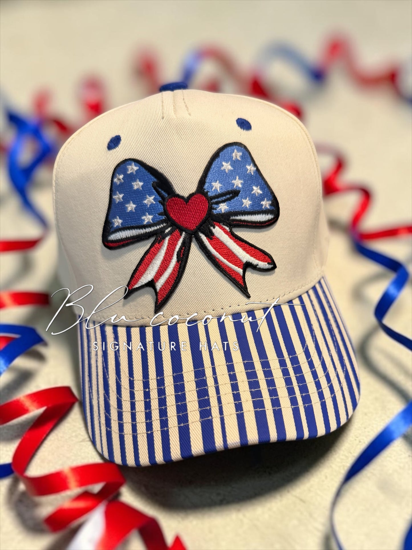 Blu Coconut Patriotic Bow Trucker