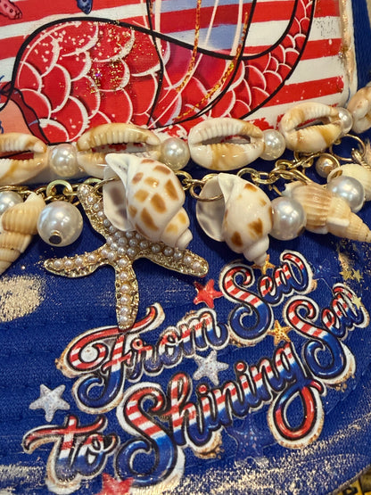 Blu Coconut Patriotic Mermaid Trucker
