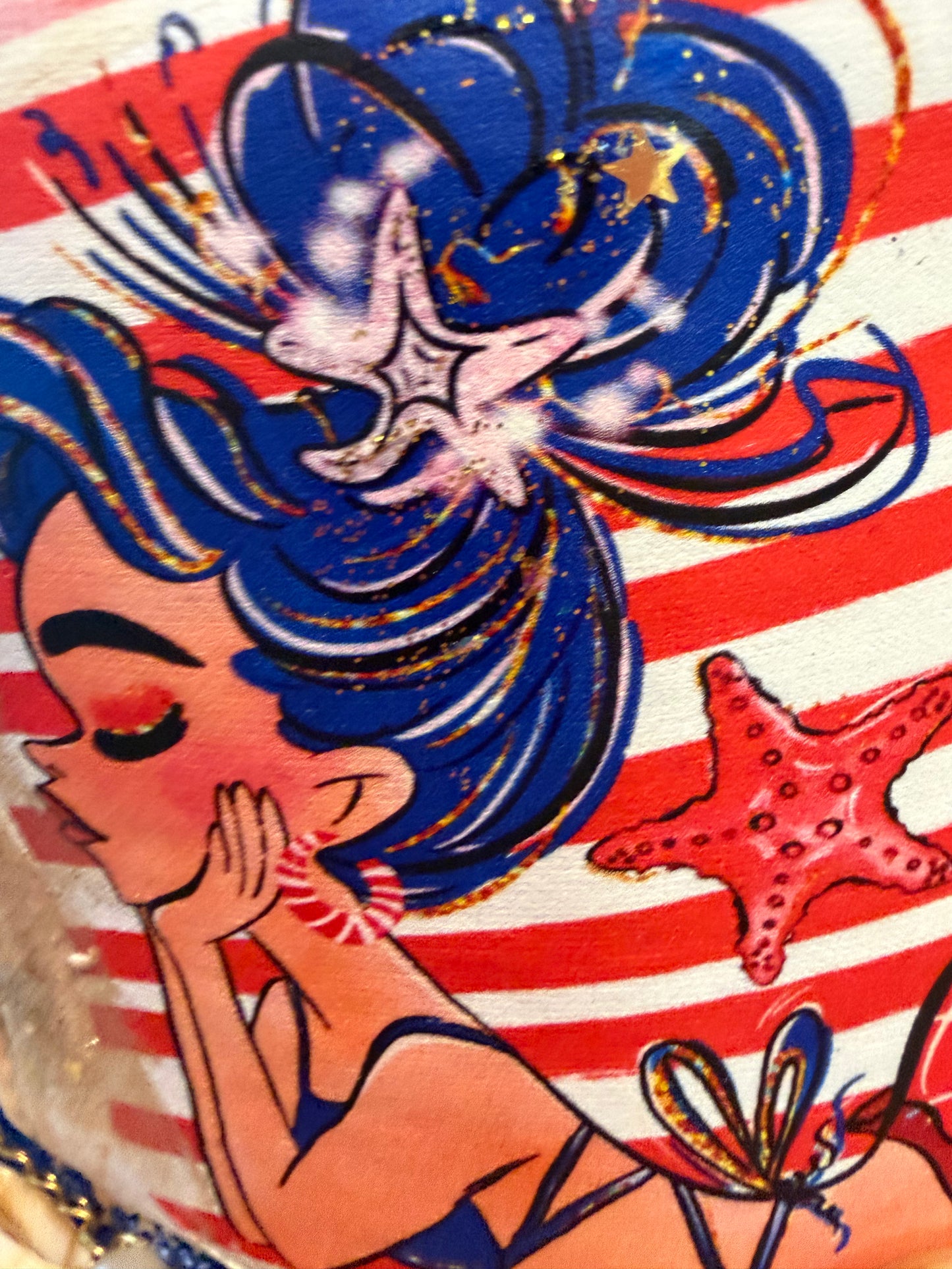 Blu Coconut Patriotic Mermaid Trucker