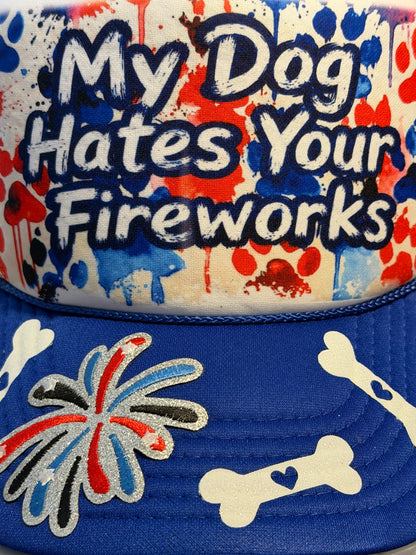 Blu Coconut My Dog Hates Your Fireworks Trucker