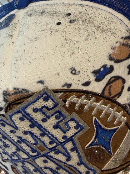 Blu Coconut Blue, White & Bling Football Trucker Hat 💙🏈