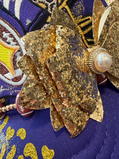 Blu Coconut purple and gold Football Trucker Hat 💜🏈