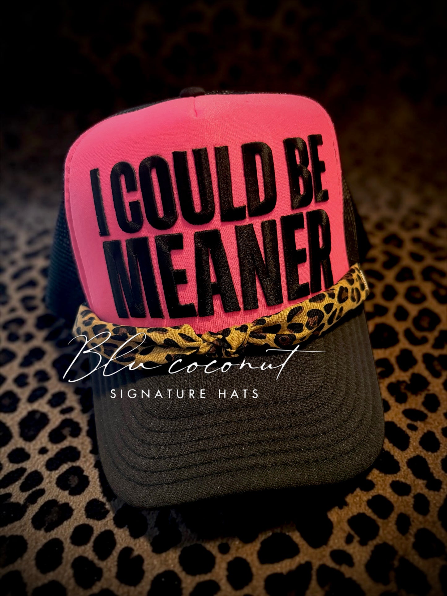 Blu Coconut Hot Pink and Black Meaner Trucker