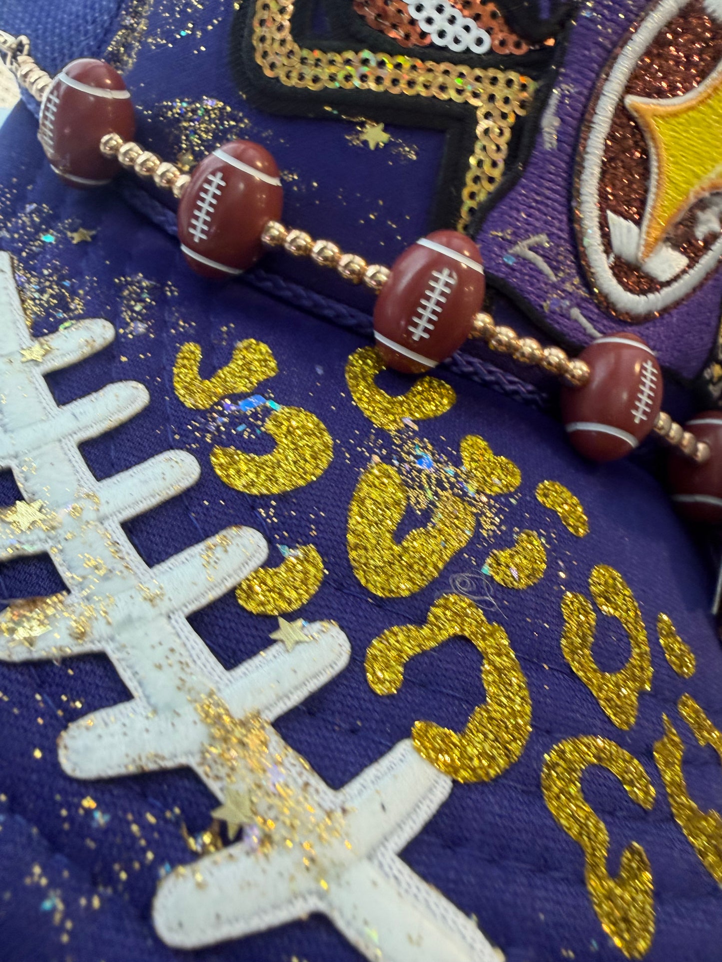 Blu Coconut purple and gold Football Trucker Hat 💜🏈