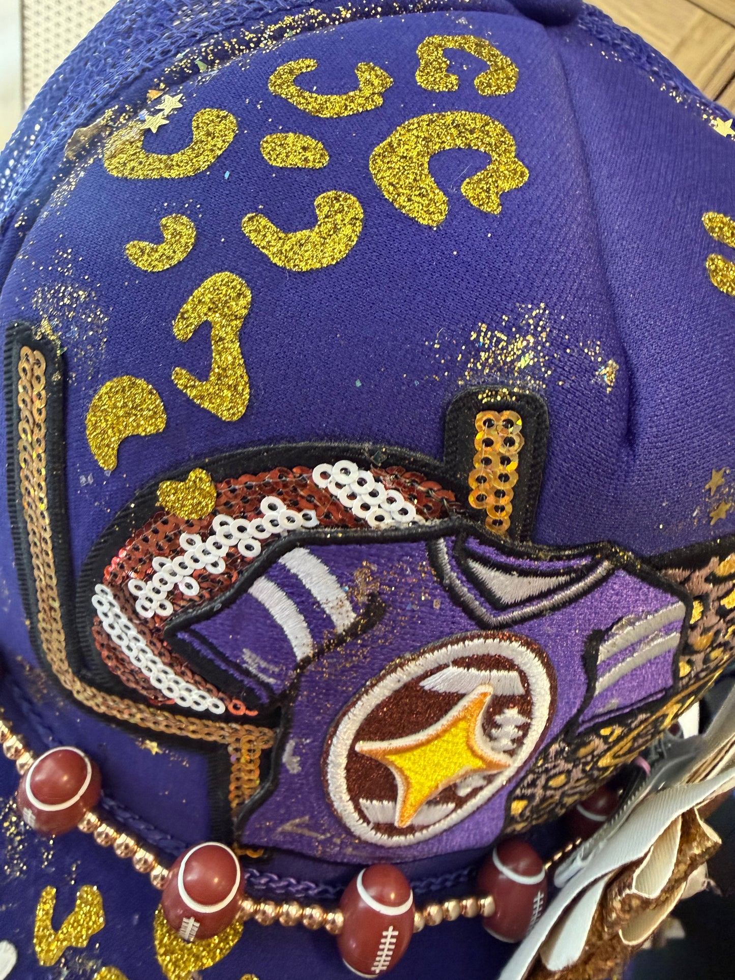 Blu Coconut purple and gold Football Trucker Hat 💜🏈