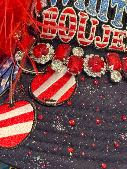 Blu Coconut Red White Boujee Trucker