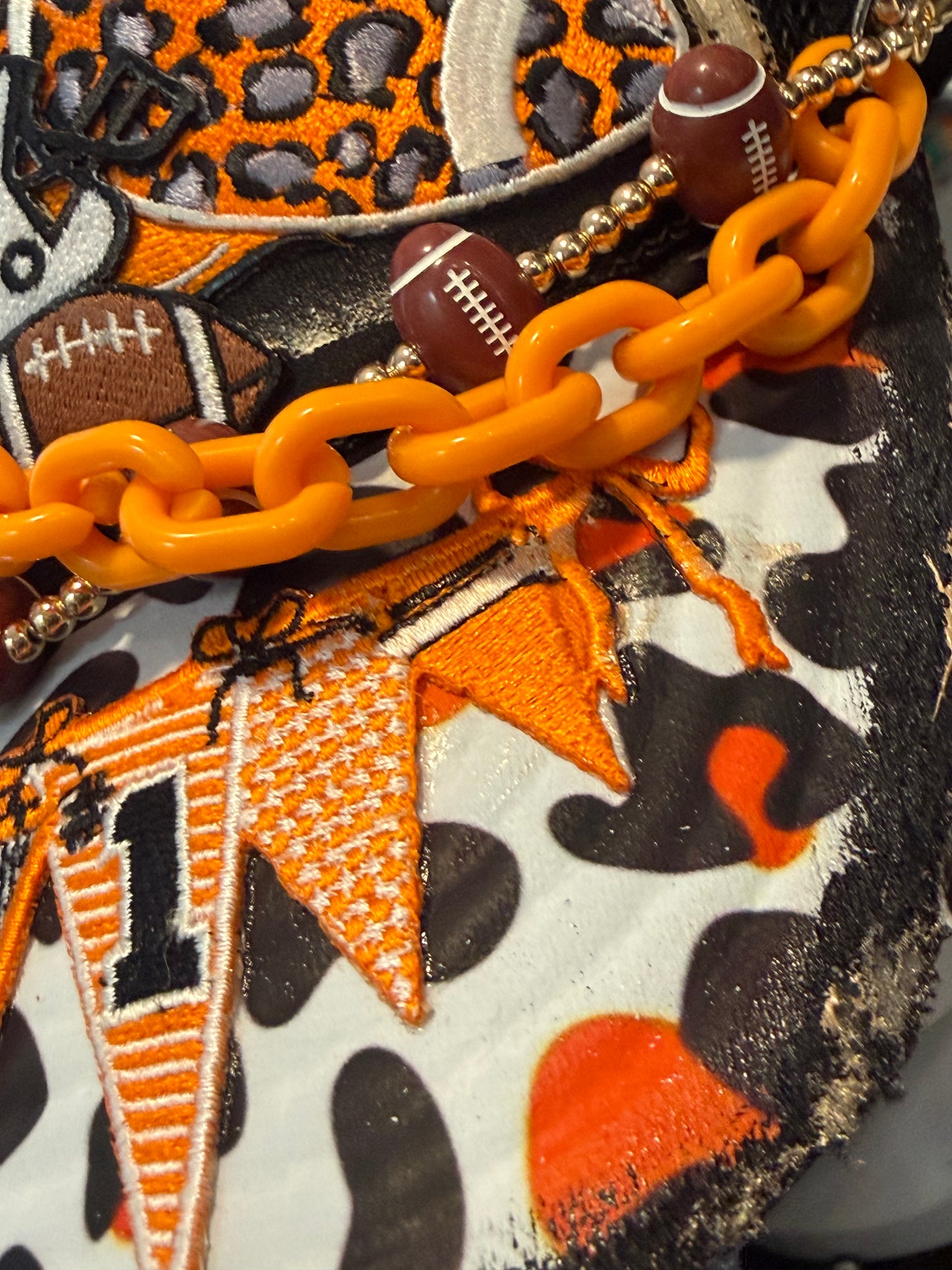 Blue Coconut black and orange football Trucker Hat 🧡 🖤🏈