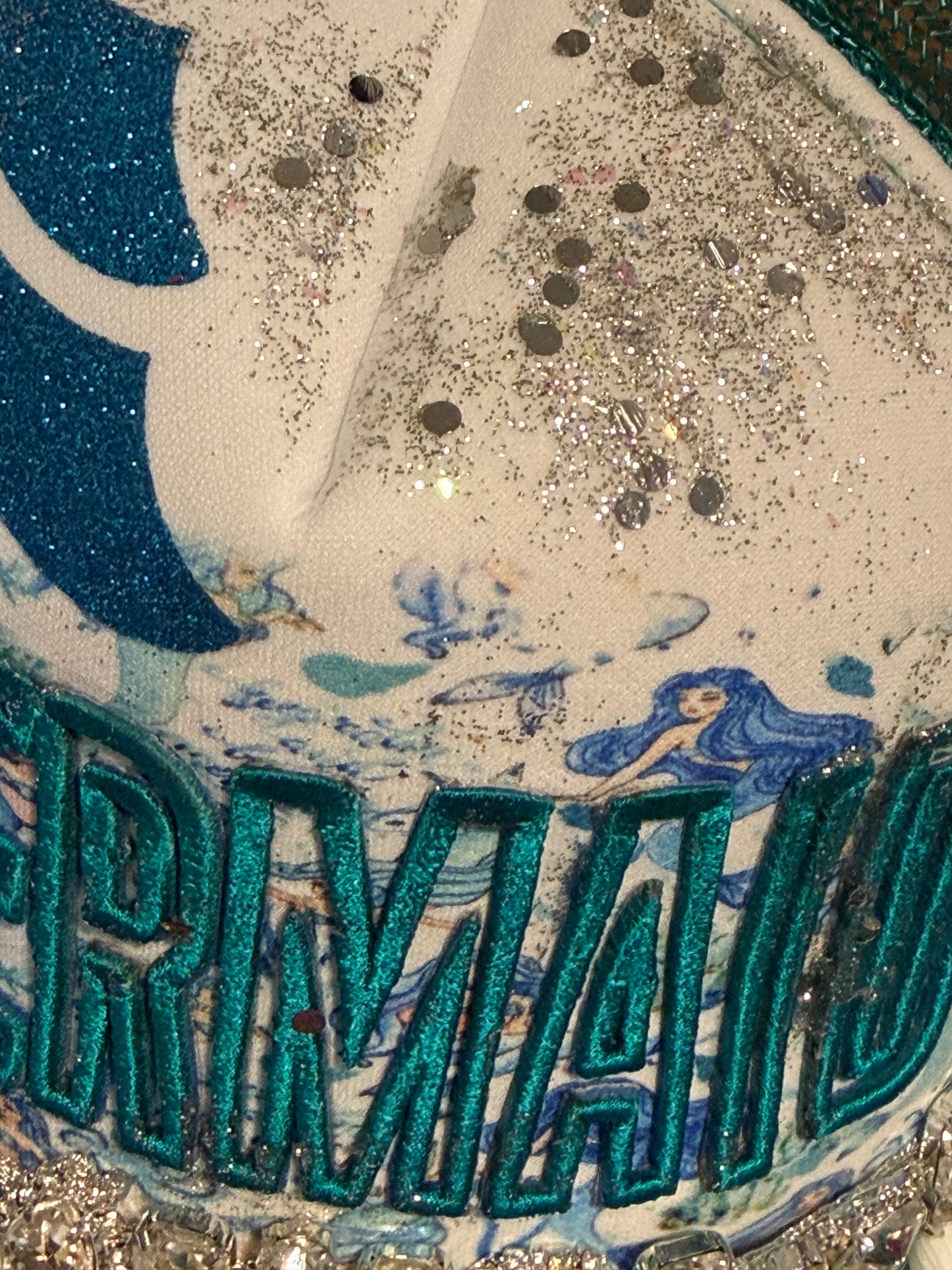 Blu Coconut Mermaid Gemstone Trucker