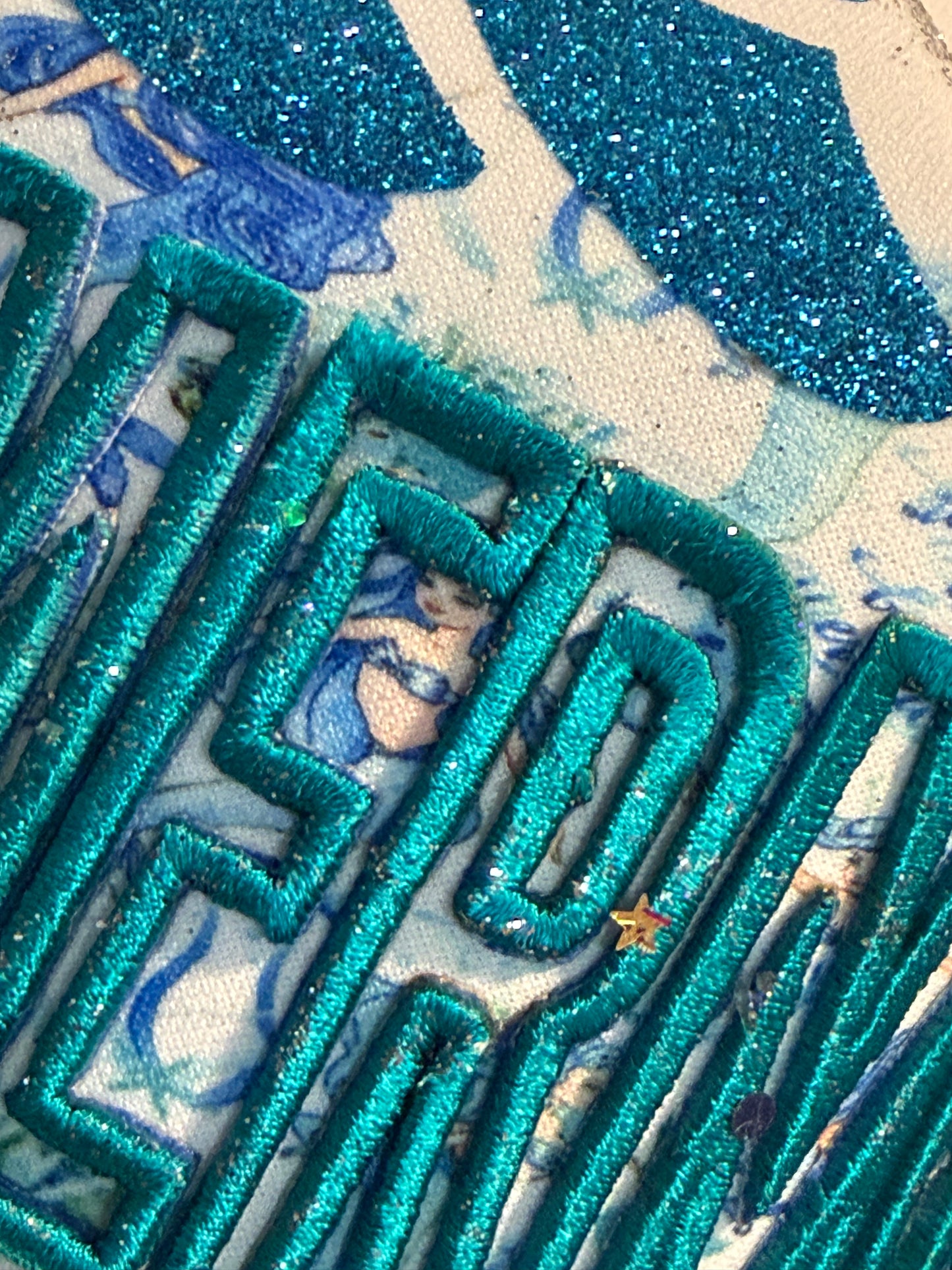 Blu Coconut Mermaid Gemstone Trucker